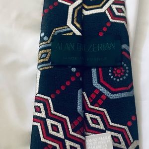Vintage Alan Bilzerian Tie Paisley Brown Teal Original Owner